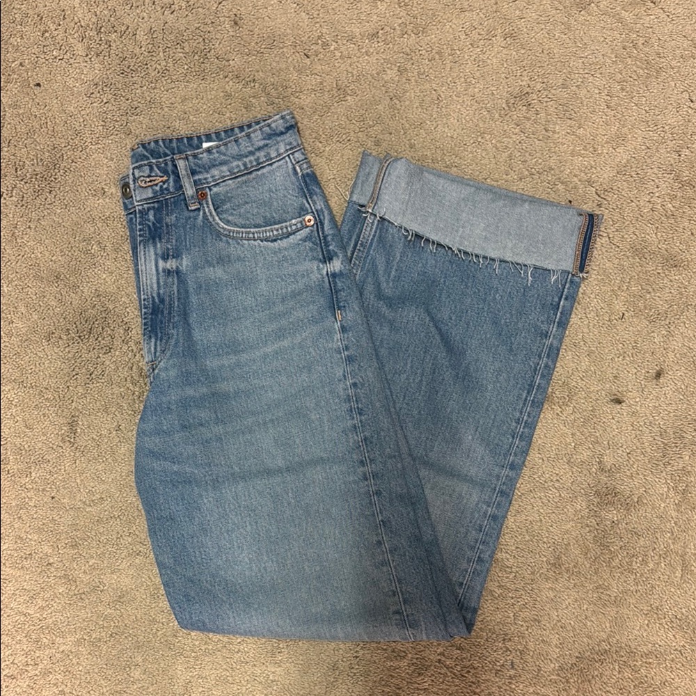 Zara High Rise Wide Leg Jeans